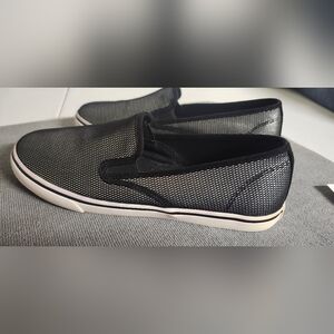 Black Mesh Slip-Ons